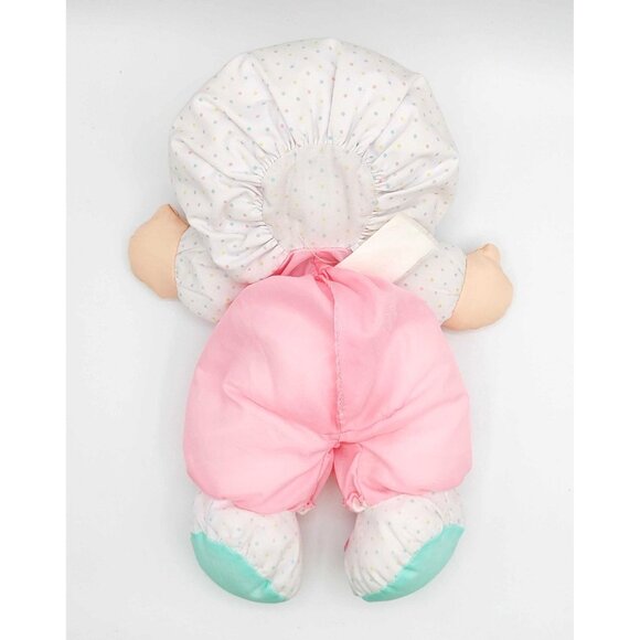 Vintage Puffalump Kids 14" Plush Fisher Price Baby Doll Pink Mint Bib 1990 - Picture 3 of 5